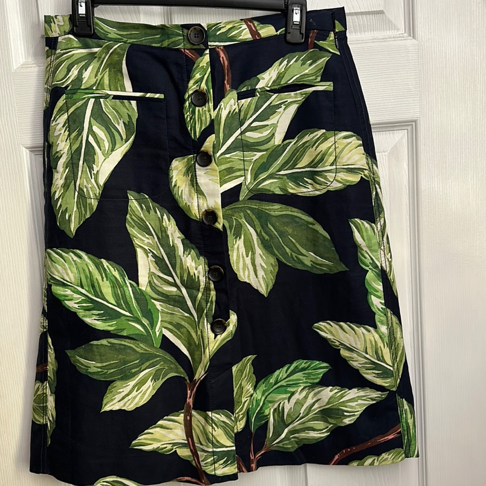 Ann Taylor botanical A-line skirt